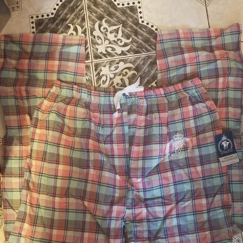 Monte Carlo Polo Drawstring Plaid Pajama Pant XL